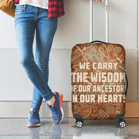 We Carry The Wisdom Luggage Cover African Ancient Symbols, Earthy Tones, and Ancestral Wisdom Quote - Wonder Print Shop