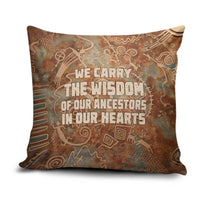We Carry The Wisdom Pillow Cover African Ancient Symbols, Earthy Tones, and Ancestral Wisdom Quote - Wonder Print Shop