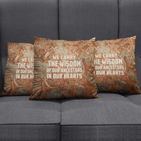 We Carry The Wisdom Pillow Cover African Ancient Symbols, Earthy Tones, and Ancestral Wisdom Quote - Wonder Print Shop
