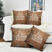 We Carry The Wisdom Pillow Cover African Ancient Symbols, Earthy Tones, and Ancestral Wisdom Quote - Wonder Print Shop