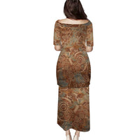 We Carry The Wisdom Puletasi African Ancient Symbols, Earthy Tones, and Ancestral Wisdom Quote - Wonder Print Shop