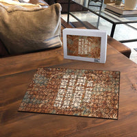 We Carry The Wisdom Puzzle African Ancient Symbols, Earthy Tones, and Ancestral Wisdom Quote - Wonder Print Shop