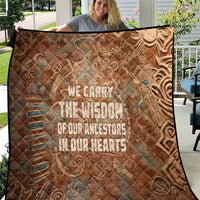 We Carry The Wisdom Quilt African Ancient Symbols, Earthy Tones, and Ancestral Wisdom Quote - Wonder Print Shop