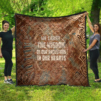 We Carry The Wisdom Quilt African Ancient Symbols, Earthy Tones, and Ancestral Wisdom Quote - Wonder Print Shop
