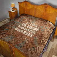 We Carry The Wisdom Quilt African Ancient Symbols, Earthy Tones, and Ancestral Wisdom Quote - Wonder Print Shop