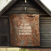 We Carry The Wisdom Quilt African Ancient Symbols, Earthy Tones, and Ancestral Wisdom Quote - Wonder Print Shop
