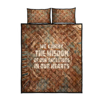 We Carry The Wisdom Quilt Bed Set African Ancient Symbols, Earthy Tones, and Ancestral Wisdom Quote - Wonder Print Shop