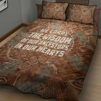 We Carry The Wisdom Quilt Bed Set African Ancient Symbols, Earthy Tones, and Ancestral Wisdom Quote - Wonder Print Shop