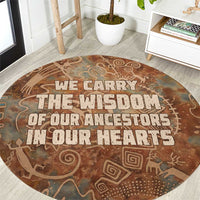 We Carry The Wisdom Round Carpet African Ancient Symbols, Earthy Tones, and Ancestral Wisdom Quote - Wonder Print Shop