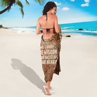 We Carry The Wisdom Sarong African Ancient Symbols, Earthy Tones, and Ancestral Wisdom Quote - Wonder Print Shop