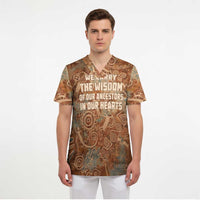 We Carry The Wisdom Scrub Top African Ancient Symbols, Earthy Tones, and Ancestral Wisdom Quote - Wonder Print Shop
