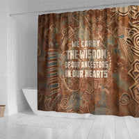 We Carry The Wisdom Shower Curtain African Ancient Symbols, Earthy Tones, and Ancestral Wisdom Quote - Wonder Print Shop