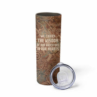 We Carry The Wisdom Skinny Tumbler African Ancient Symbols, Earthy Tones, and Ancestral Wisdom Quote - Wonder Print Shop