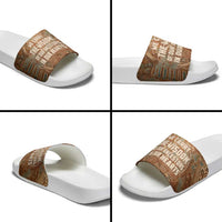 We Carry The Wisdom Slide Sandals African Ancient Symbols, Earthy Tones, and Ancestral Wisdom Quote - Wonder Print Shop