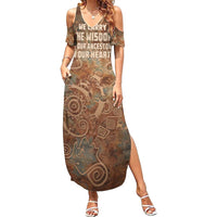 We Carry The Wisdom Summer Maxi Dress African Ancient Symbols, Earthy Tones, and Ancestral Wisdom Quote - Wonder Print Shop