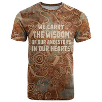 We Carry The Wisdom T Shirt African Ancient Symbols, Earthy Tones, and Ancestral Wisdom Quote - Wonder Print Shop