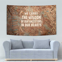 We Carry The Wisdom Tapestry African Ancient Symbols, Earthy Tones, and Ancestral Wisdom Quote - Wonder Print Shop