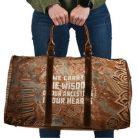 We Carry The Wisdom Travel Bag African Ancient Symbols, Earthy Tones, and Ancestral Wisdom Quote - Wonder Print Shop