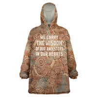 We Carry The Wisdom Wearable Blanket Hoodie African Ancient Symbols, Earthy Tones, and Ancestral Wisdom Quote - Wonder Print Shop