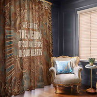 We Carry The Wisdom Window Curtain African Ancient Symbols, Earthy Tones, and Ancestral Wisdom Quote - Wonder Print Shop