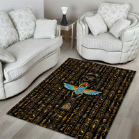Ancient Pride Area Rug African Hieroglyphic Pattern, Eye of Horus, and Sacred Scarab Symbol - Wonder Print Shop
