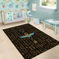 Ancient Pride Area Rug African Hieroglyphic Pattern, Eye of Horus, and Sacred Scarab Symbol - Wonder Print Shop