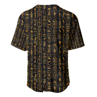 Ancient Pride Baseball Jersey African Hieroglyphic Pattern, Eye of Horus, and Sacred Scarab Symbol - Wonder Print Shop
