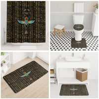 Ancient Pride Bathroom Set African Hieroglyphic Pattern, Eye of Horus, and Sacred Scarab Symbol - Wonder Print Shop