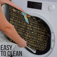 Ancient Pride Bathroom Set African Hieroglyphic Pattern, Eye of Horus, and Sacred Scarab Symbol - Wonder Print Shop