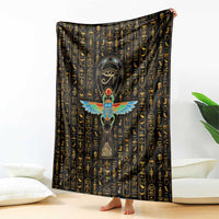 Ancient Pride Blanket African Hieroglyphic Pattern, Eye of Horus, and Sacred Scarab Symbol - Wonder Print Shop