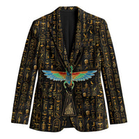 Ancient Pride Blazer African Hieroglyphic Pattern, Eye of Horus, and Sacred Scarab Symbol - Wonder Print Shop