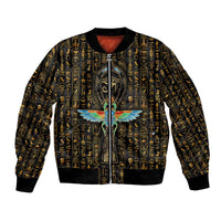 Ancient Pride Bomber Jacket African Hieroglyphic Pattern, Eye of Horus, and Sacred Scarab Symbol - Wonder Print Shop