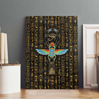Ancient Pride Canvas Wall Art African Hieroglyphic Pattern, Eye of Horus, and Sacred Scarab Symbol - Wonder Print Shop