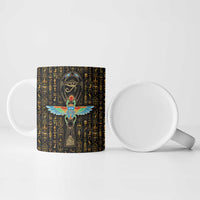 Ancient Pride Ceramic Mug African Hieroglyphic Pattern, Eye of Horus, and Sacred Scarab Symbol - Wonder Print Shop