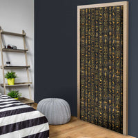 Ancient Pride Door Cover African Hieroglyphic Pattern, Eye of Horus, and Sacred Scarab Symbol - Wonder Print Shop