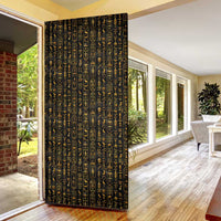 Ancient Pride Door Cover African Hieroglyphic Pattern, Eye of Horus, and Sacred Scarab Symbol - Wonder Print Shop