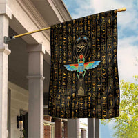 Ancient Pride Garden Flag African Hieroglyphic Pattern, Eye of Horus, and Sacred Scarab Symbol - Wonder Print Shop