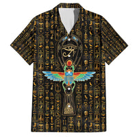 Ancient Pride Hawaiian Shirt African Hieroglyphic Pattern, Eye of Horus, and Sacred Scarab Symbol - Wonder Print Shop