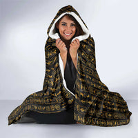 Ancient Pride Hooded Blanket African Hieroglyphic Pattern, Eye of Horus, and Sacred Scarab Symbol - Wonder Print Shop