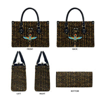Ancient Pride Leather Bag African Hieroglyphic Pattern, Eye of Horus, and Sacred Scarab Symbol - Wonder Print Shop