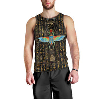 Ancient Pride Men Tank Top African Hieroglyphic Pattern, Eye of Horus, and Sacred Scarab Symbol - Wonder Print Shop