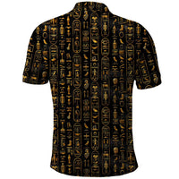 Ancient Pride Polo Shirt African Hieroglyphic Pattern, Eye of Horus, and Sacred Scarab Symbol - Wonder Print Shop