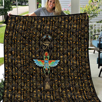 Ancient Pride Quilt African Hieroglyphic Pattern, Eye of Horus, and Sacred Scarab Symbol - Wonder Print Shop