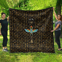 Ancient Pride Quilt African Hieroglyphic Pattern, Eye of Horus, and Sacred Scarab Symbol - Wonder Print Shop