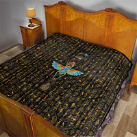 Ancient Pride Quilt African Hieroglyphic Pattern, Eye of Horus, and Sacred Scarab Symbol - Wonder Print Shop