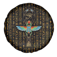 Ancient Pride Spare Tire Cover African Hieroglyphic Pattern, Eye of Horus, and Sacred Scarab Symbol - Wonder Print Shop
