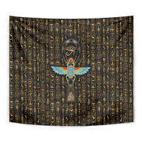 Ancient Pride Tapestry African Hieroglyphic Pattern, Eye of Horus, and Sacred Scarab Symbol - Wonder Print Shop