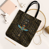 Ancient Pride Tote Bag African Hieroglyphic Pattern, Eye of Horus, and Sacred Scarab Symbol - Wonder Print Shop