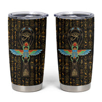 Ancient Pride Tumbler Cup African Hieroglyphic Pattern, Eye of Horus, and Sacred Scarab Symbol - Wonder Print Shop