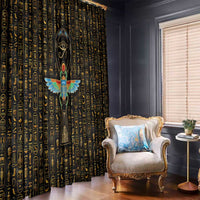 Ancient Pride Window Curtain African Hieroglyphic Pattern, Eye of Horus, and Sacred Scarab Symbol - Wonder Print Shop